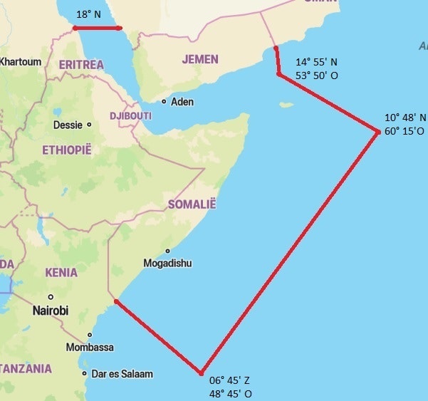 kaartje situatie Rode Zee