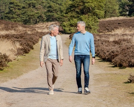 Jaap de Louw en Bas Kemperman aan het lopen