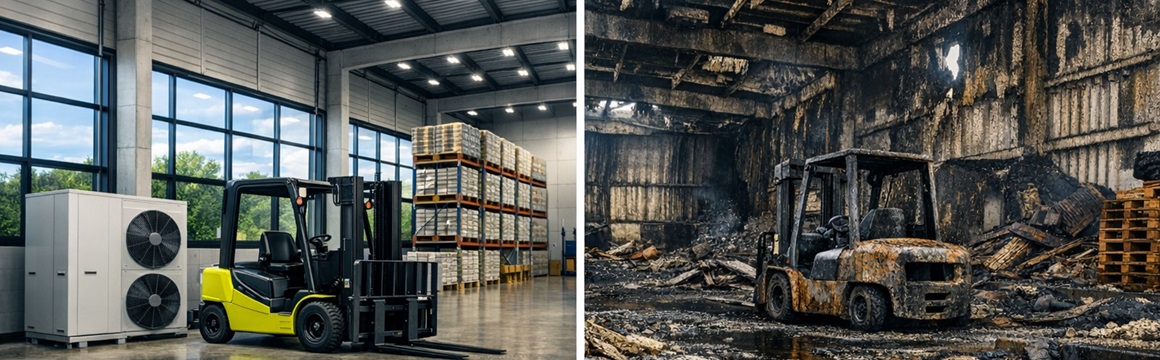 magazijn hersteld na brand