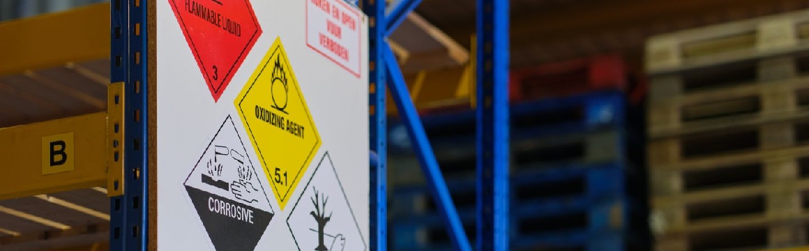 bord met gevarenpictogrammen